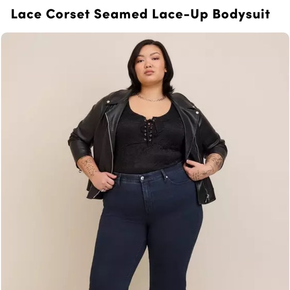 Torrid Lace Corset Seamed Lace Up Bodysuit BNWT Size 2 - Picture 8 of 11